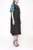 Black Loose fit balloon sleeve dress 93395