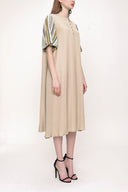Beige Loose fit balloon sleeve dress 93395