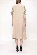 Beige Loose fit balloon sleeve dress 93395