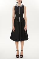 Black Sleeveless ruffled dress 93399