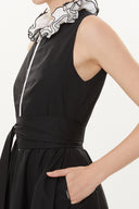 Black Sleeveless ruffled dress 93399