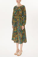 Patterned Pleated midi dress   93401