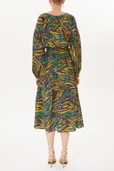 Patterned Pleated midi dress   93401