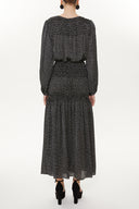 Black Elastic detail maxi dress 93417