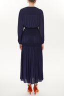Navy Blue Elastic detail maxi dress 93417