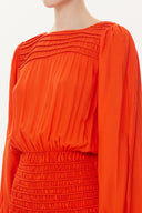 Red Elastic detail maxi dress 93417