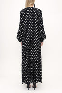 Black Wide cut oval neck dress 93430