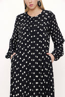 Black Wide cut oval neck dress 93430