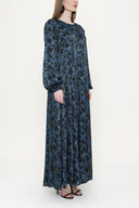 Patterned Wide cut oval neck dress 93430