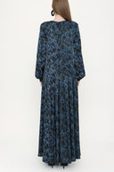 Patterned Wide cut oval neck dress 93430