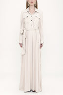 Beige Gripper detailed maxi dress 93450