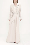 Beige Gripper detailed maxi dress 93450