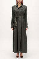 Khaki Gripper detailed maxi dress 93450