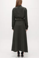 Khaki Gripper detailed maxi dress 93450