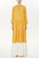 Acid Yellow Pleated wide cut dress 93454