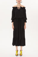 Black Off shoulder ruffled dress 93465