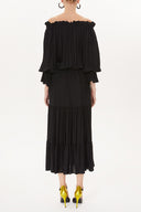 Black Off shoulder ruffled dress 93465