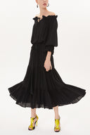 Black Off shoulder ruffled dress 93465