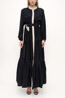 Black Pleated wide cut dress 93467