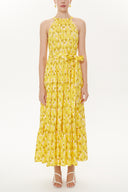 Yellow Strappy sleeveless wide cut dress  93470