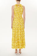 Yellow Strappy sleeveless wide cut dress  93470