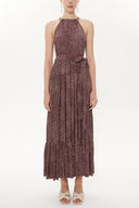 Plum Strappy sleeveless wide cut dress  93470