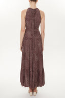 Plum Strappy sleeveless wide cut dress  93470