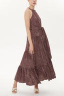 Plum Strappy sleeveless wide cut dress  93470