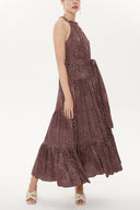 Plum Strappy sleeveless wide cut dress  93470