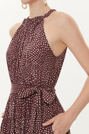 Plum Strappy sleeveless wide cut dress  93470