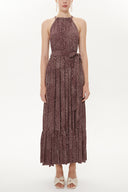 Plum Strappy sleeveless wide cut dress  93470