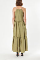 Green Ruffled wide cut dress 93471