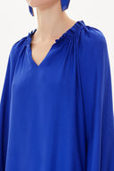 Blue Asymmetric  wide cut dress  93472