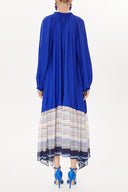 Blue Asymmetric  wide cut dress  93472