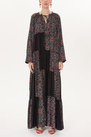 Black Pleated wide cut dress 93473