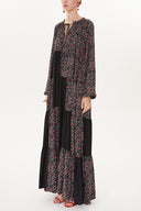 Black Pleated wide cut dress 93473