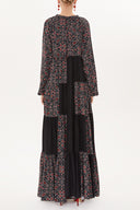 Black Pleated wide cut dress 93473