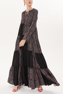 Black Pleated wide cut dress 93473