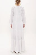 White Pleated wide cut dress 93473