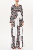 Patterned Pleated wide cut dress 93473