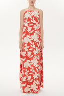 Red Ecru Low-cut back strappy dress 93475