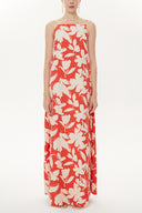 Red Ecru Low-cut back strappy dress 93475