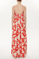 Red Ecru Low-cut back strappy dress 93475