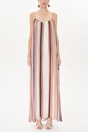 Striped Strappy  wide cut dress  93476