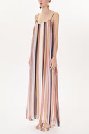 Striped Strappy  wide cut dress  93476