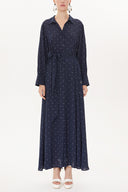Navy Blue Wide cut shirt dress 93481