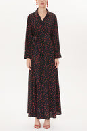 Black Red Wide cut shirt dress 93481