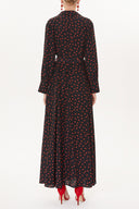 Black Red Wide cut shirt dress 93481