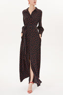 Black Red Wide cut shirt dress 93481