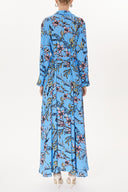 Blue Patterned Wide cut shirt dress 93481